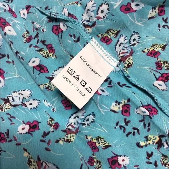 XL Floral Blue Maxi Dress (0197) - Picture 9 of 9